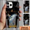Maxcorners Fishing Heartbeat Angler Silhouette Design Personalized Name Phone Case (10 Fish Species)