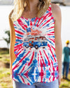 Maxcorners Just A Girl Who Loves Camping And America Tie Dye All Over Print LM2101