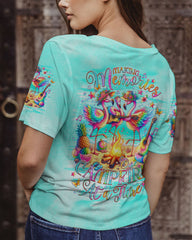 Maxcorners Making Memories One Campfire At A Time Flamingo All Over Print LM2101