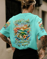 Maxcorners Let The Adventures Begin Turtle Compass All Over Print LM2101