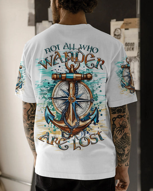 Maxcorners Not All Who Wander Are Lost Anchor Compass All Over Print LM2101