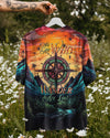 Maxcorners Not All Who Wander Are Lost Compass Forest Hawaiian Shirt LM2101
