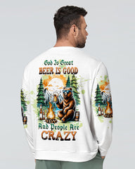 Maxcorners God Is Great Beer Is Good Bear All Over Print LM2101