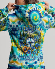 Maxcorners Not All Who Wander Are Lost Compass Tie Dye All Over Print LM2101
