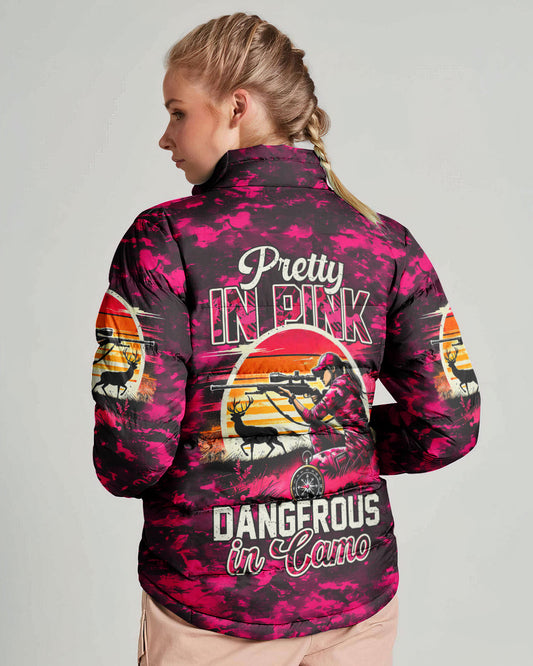 Maxcorners Pretty In Pink Hunting Camo Puffer Jacket LM1601