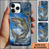 Maxcorners Fishing Blue Ocean Wave Hook Customized Name 3D Phone Case