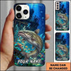 Maxcorners Fishing Deep Blue Coral Reef Customized Name 3D Phone Case