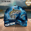 Maxcorners Fishing Electric Blue Wave Splash Custom Name 3D Cap