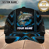 Maxcorners Fishing Deep Blue Fish Scale Metallic Mesh Customized Name 3D Cap