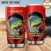 Maxcorners Fishing Tumbler Red Black Fiery Action Design Personalized Name Tumbler (13 Species)