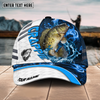 Maxcorners Fishing White Blue Lava Sport American Flag Pattern Sport Pattern Personalized Name 3D Cap (11 Breeds)