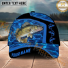 Maxcorners Fishing Blue Water Outdoor Custom Name Personalized Cap  (11 Fish Species)