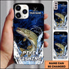 Maxcorners Blue Hexagon Water Splash Personalized Name Phone Case (13 Fish Species)