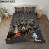 Maxcorners Boar Hunting Trio Buck Metal Mesh Bedding Set 3D All Over Printed