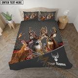 Maxcorners Deer Hunting Trio Buck Metal Mesh Bedding Set 3D All Over Printed