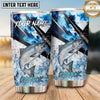 Maxcorners Fishing Tumbler Blue Camouflage Lightning Design Personalized Name Tumbler (13 Species)
