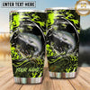 Maxcorners Fishing Tumbler Acid Green Graffiti Swirl Design Personalized Name Tumbler (13 Species)
