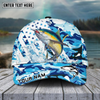 Maxcorners Fishing Blue White Seawwave American Flag Pattern Sport Pattern Personalized Name 3D Cap (11 Breeds)