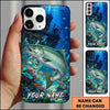 Maxcorners Fishing Deep Blue Coral Reef Customized Name 3D Phone Case