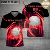 Maxcorners Volleyball Fire Flame Power Strike Multicolor Options Personalized 3D V-neck T-Shirt