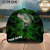Maxcorners Fishing Black Neon Green Splash Customized Name 3D Cap