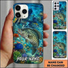 Maxcorners Fishing Vibrant Aqua Coral Reef Customized Name 3D Phone Case