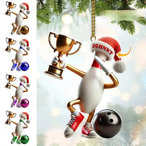 Maxcorners Custom Name Bowling Christmas Ornament, Bowling Christmas Gift