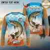 Maxcorners Fishing Retro Scale Pattern Personalized Name, Team Name Long Sleeve Shirt (9 Breeds)