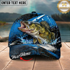 Maxcorners Fishing Blue Lightning Water Splash Personalized 3D Cap (12 Fish Species)