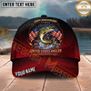 Maxcorners Fishing Patriotic United States Angler Personalized Name 3D Cap (12 Fish Species)