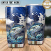 Maxcorners Fishing Tumbler Moonlit Lake Casting Scene Design Personalized Name Tumbler (13 Species)