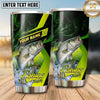 Maxcorners Fishing Tumbler Lime Green Diagonal Racing Design Personalized Name Tumbler (13 Species)