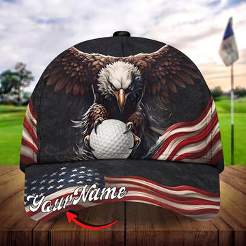 Maxcorners Glory Eagle 3D Golf Personalized Name Cap