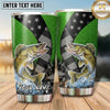 Maxcorners Fishing Tumbler Green Black Star Patchwork Design Personalized Name Tumbler (13 Species)