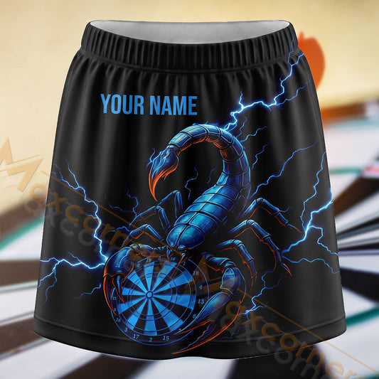 Maxcorners Darts Blue Scorpion Dartboard Personalized 3D Skort, Skirts With Shorts