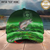 Maxcorners Fishing Emerald Lake Scenic Personalized Name 3D Cap (12 Fish Species)
