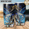 Maxcorners Fishing Tumbler Golden X-Ray Skeleton Design Personalized Name Tumbler (13 Species)