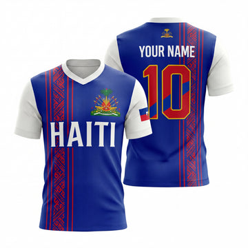 Maxcorners Custom Haiti Soccer Apparel Personalized 3D Football Fan Tee For Proud Supporters