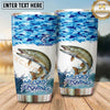 Maxcorners Fishing Tumbler Ocean Blue School Pattern Design Personalized Name Tumbler (13 Species)