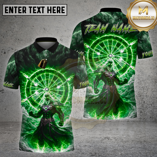 Maxcorners Darts Shirt Ice Thunder Blue Storm Warrior Multicolor Options Personalized Name, Team Name 3D Shirt (4 Colors)