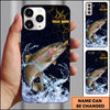 Maxcorners Black Gold Crack Texture Personalized Name Phone Case (13 Fish Species)