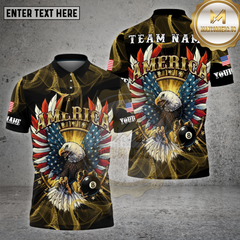 Maxcorners Billiards Shirt American Eagle Glory Wings 8 Ball Multioptions Personalized Name, Team Name Unisex 3D Shirt