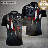 Maxcorners Darts Shirt American Flag Claw Ripped Patriotic Style Multioptions Personalized Name, Team Name Unisex 3D Shirt