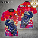 Maxcorners Bowling Shirt Lightning Gorilla Power Strike Multioptions Personalized Name, Team Name Unisex 3D Shirt