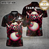 Maxcorners Bowling Shirt Panda 420 Leaf Bowling Neon Glow Multioptions Personalized Name, Team Name Unisex 3D Shirt