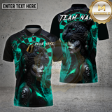 Maxcorners Darts Shirt Panther Sugar Skull Queen Multioptions Personalized Name, Team Name Unisex 3D Shirt