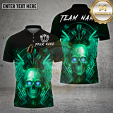 Maxcorners Darts Shirt Skull Wings Neon Glow Multioptions Personalized Name, Team Name Unisex 3D Shirt