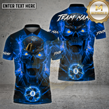 Maxcorners Billiards Shirt Skull 8 Ball Hellfire Rage Multioptions Personalized Name, Team Name Unisex 3D Shirt