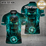 Maxcorners Billiards Shirt Skull 8 Ball Hellfire Rage Multioptions Personalized Name, Team Name Unisex 3D Shirt
