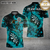 Maxcorners Darts Shirt Black Grunge Dartboard Multioptions Personalized Name, Team Name Unisex 3D Shirt (4 Colors)